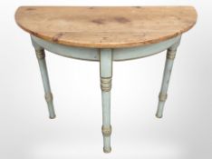 A 19th century French painted and gild pine console table,