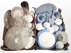 Two boxes of Maxwell & Williams Cashmere dinner porcelain, other dinner wares,