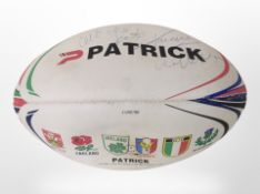 A Patrick rugby ball signed by Jonny Wilkinson.