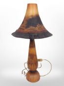 An African style table lamp,