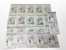 A group of vintage Newcastle United match day football programmes,
