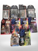 Ten Hasbro / Kenner Star Wars figures, boxed.