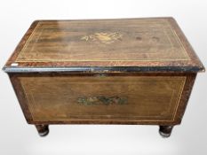A Victorian and later inlaid rosewood chest,