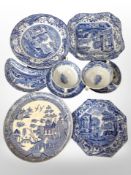 A group of Copeland Spode blue and white ceramics including Italian, etc.