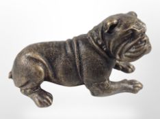 A cast-iron bulldog figure, length 25cm.