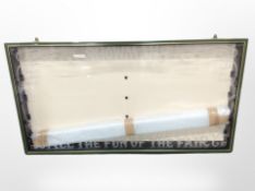 An etched glass "The Showman's Range" wall mounted display case,