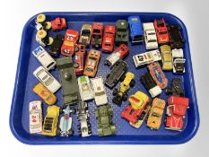 A collection of diecast model vehicles, including Dinky Toys, Corgi, etc.