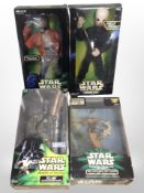 Four Hasbro Star Wars figures, boxed.