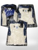Three Anschutz child's shooting jackets, in polythene wrapping.