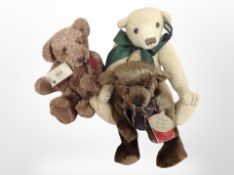 A vintage collection teddy bear, plus two other bears.