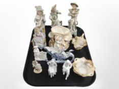 A group of continental bisque porcelain figures,
