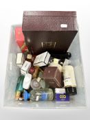 A box of mixed fragrances and perfumes including Chanel, etc. (all opened).