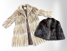 A light mink fur coat by Marcus of London,
