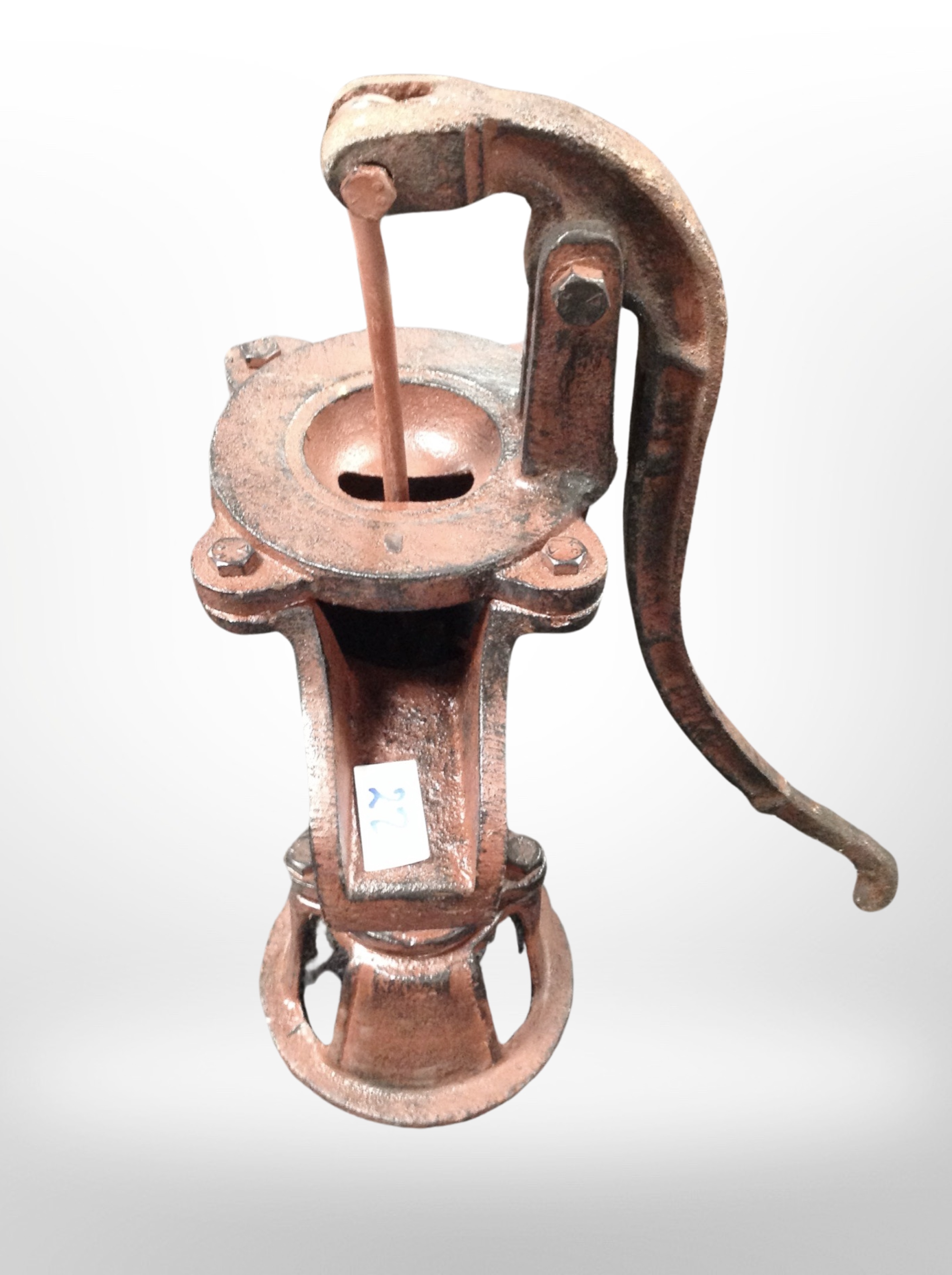 A painted cast-iron water pump, height 50cm.