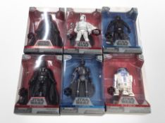 Six Disney Store Star Wars figurines boxed