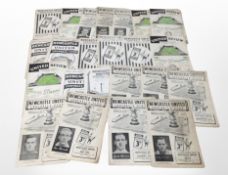 A group of vintage Newcastle United match day football programmes,