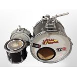 A Remo bass drum and two further drums.