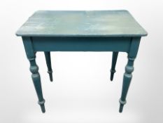 A 19th century painted pine side table,