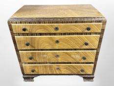 A 19th century Scandinavian scumbled pine low four drawer chest,