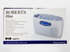 A Roberts Elise digital portable radio in box.