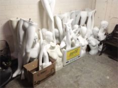 A large quantity of shop mannequin parts