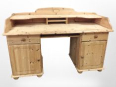 A contemporary pine desk,