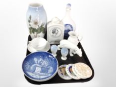 A group of Danish ceramics including Royal Copenhagen wall plates,
