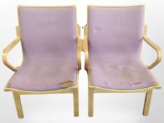 A pair of 20th century Danish bentwood armchairs