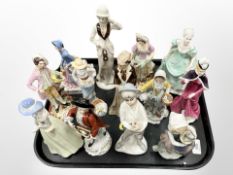 A collection of porcelain figures including Lladró, Capodimonte, etc.