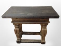 A 19th century stained oak side table,