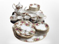 Approximately 50 pieces of Royal Albert Old Country Roses tea, dinner and cabinet china.