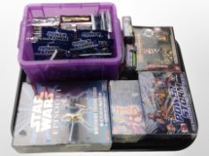 A group of trading cards : Power Storm, Pirates of the Caribbean, Huntik, Star Wars Episode I, etc.