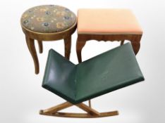Two beech stools and a gout stool