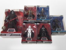 Six Disney Store Star Wars figurines, boxed.