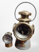 A Lucas No 432 'King of the Road' carriage lamp, with hoop handle, height 31cm,