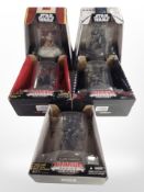 Five Hasbro Titanium Series diecast Star Wars figurines, boxed.