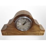 An Enfield oak-cased mantel clock, height 16cm.