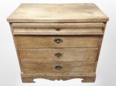 A 19th century Continental oak four drawer chest,