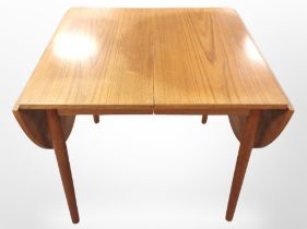 A Danish teak drop leaf dining table,