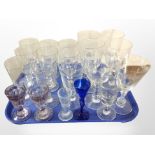 A group of assorted Scandinavian drinking glasses.