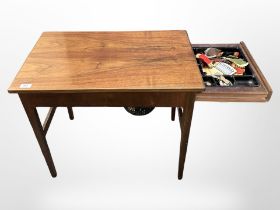 A Danish teak drop leaf work table,