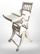 A Victorian painted metamorphic child's high chair