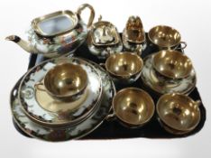 20 pieces of Japanese gilded export tea china.