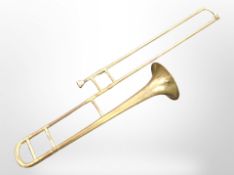A vintage Dallas brass trombone.
