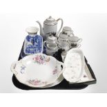 A group of ceramics including Japanese eggshell porcelain export tea set,