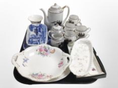 A group of ceramics including Japanese eggshell porcelain export tea set,