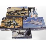 Five Academy Hobby Model kits, all military aircraft.
