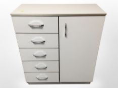 A contemporary white side cabinet,