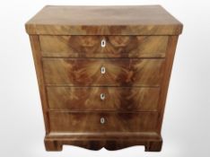 A 19th century Danish mahogany four drawer chest,