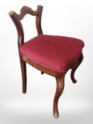 A continental low back chair on cabriole legs
